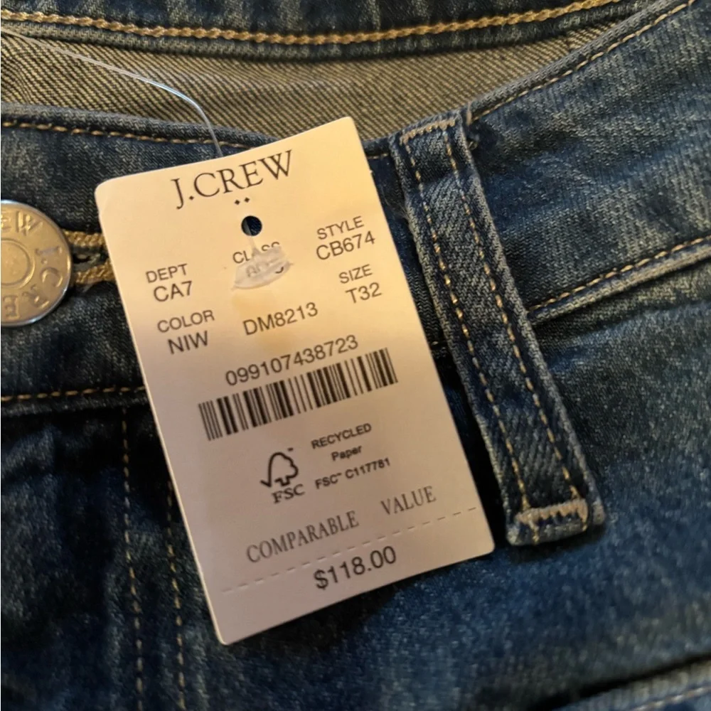J. Crew Wide Leg Women's Jeans with Front Patch Pockets, size 32T